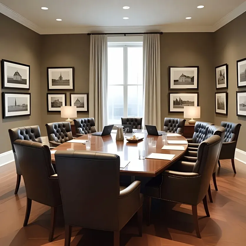 Conference room representing chamber and tourism organization websites.